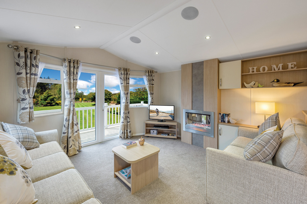 The interior of a luxury lodge at Brickyard Lakes, which offers some of the best fishing holidays in Yorkshire. 