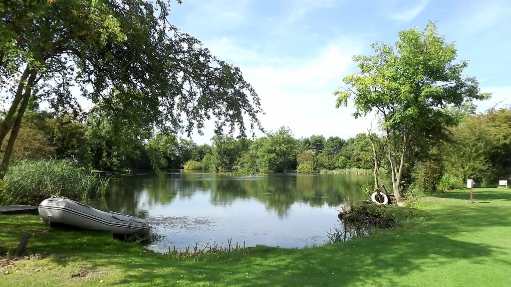 Grass, lake and tree scenery at Brickyard Lakes. Location is an important consideration when looking to buy a static caravan!